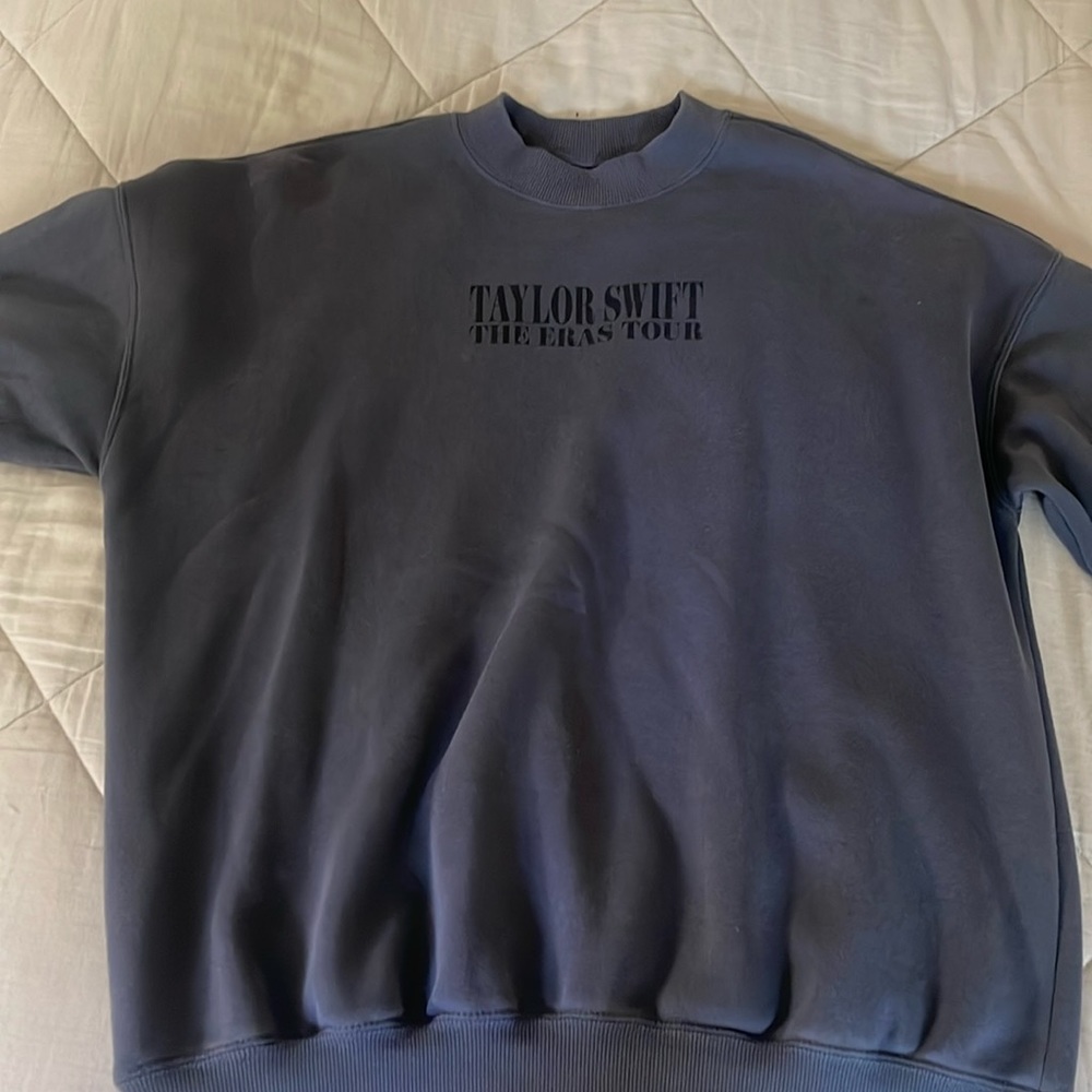 Blue grey crew neck Taylor swift eras tour sweater.
